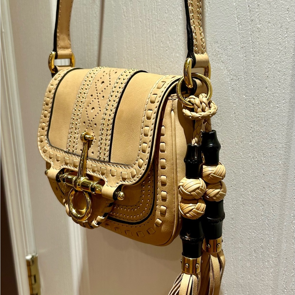 Gucci Leather Snaffle Bit Small Shoulder Bag Beige - image 4